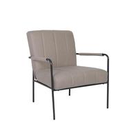 Cribel Poltrona Nikos Mozart Tortora | Design Moderno con Rivestimento Sfoderabile | Schienale Trapuntato, Telaio in Metallo Nero | Comfort Avvolgente per Soggiorno e Camera