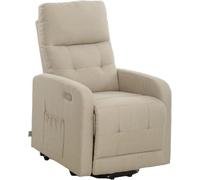 Cribel Poltrona Relax Susan D Safari con USB | Poltrona Elettrica Reclinabile Alzapersona con Ruote, Tessuto Resistente e Bottoni Decorativi Safari