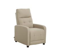 Cribel Poltrona Relax Susan in Tessuto Spesso | Poltrona Reclinabile Moderna con Sistema Push e Bottoni Decorativi, Struttura Robusta e Gambe Sottili Safari