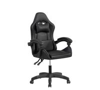 CRIBEL Sedia da Gaming Ergonomica con Poggiatesta e Cuscino Lombare, Poltrona Ufficio Girevole Ecopelle, Sedia da Scrivania Cameretta PC Regolabile con Braccioli Imbottiti, Ruote 360°