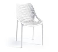 CRIBEL Set 4 Sedie Braga in Polipropilene Bianca, per Soggiorno, Sala da Pranzo, Terrazzo, Giardino, Ristoranti e Bar