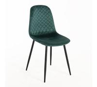 Cribel Set Da 4, Sedie New Lena Velluto Verde/Gambe Nere