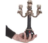 Cribricea Portacandele in Resina a Forma di Teschio Gotico, candelabro infestato da Scheletro di Halloween, Ornamento, Arredamento for la casa