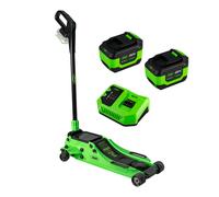 CRIC A CARRELLO IDRAULICO 3T A BATTERIA CON BATTERIA DA 6AH (X2) E CARICABATTERI