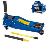 CRIC A CARRELLO RIBASSATO 4ton DOPPIO PISTONE SOLLEVATORE MECCANICO PROFESSIO...