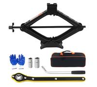 Cric a forbice 2T per kit di attrezzi per auto, kit di cambio pneumatici per auto resistente, per sollevamento automobilistico, con chiave a cricchetto e chiave a brugola, robusto kit di attrezzi per