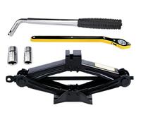 Cric a forbice per auto, 2 tonnellate, kit di attrezzi per SUV e auto, universale, kit di emergenza con chiave a capocorda