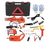 Cric a Forbice Torvex, Cric per Auto Elettrico da 12 V, Sollevatore da 3 Tonnellate con Altezza 42 cm, Pompa di Gonfiaggio Pneumatici e Kit Chiave Elettrica per il Cambio (Set cric elettrico a