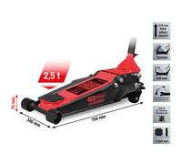 CRIC AUTO A CARRELLO SOLLEVATORE MARTINETTO IDRAULICO 2,5ton 75-510mm KS TOOLS
