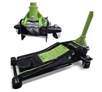 Cric Auto Sollevatore idraulico Crick Professionale 5T. 5000kg Ribassato Doppio Pistone, Ruote Bidirezionali a Cuscinetto 75MM - Sollevatore Idraulico Auto Pro