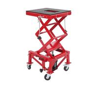 Cric da moto elevatore idraulico per moto 200 kg piattaforma elevatore con ruote e pedali antiscivolo, gamma di sollevamento 35-87 cm, per garage, officina o circuito