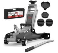 Cric idraulico 2,5T auto piatto 85mm valigetta 3 tamponi gomma adattatore | AUTORIA rullo ultra-piatto, 3 tamponi antiscivolo + adattatore, valigetta trasporto, bagagliaio officina, garanzia 2 anni