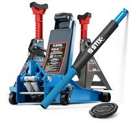 Cric idraulico 3T 75-505 mm con 2 cavalletti di supporto 6T