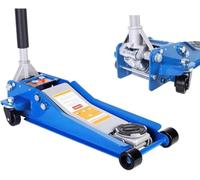 Cric Idraulico Auto 4 Tonnellate con Doppio Pistone, Sollevatore Ribassato Professionale con Ruote a Cuscinetto Bidirezionali