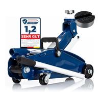 Cric idraulico NTG 2T (2000 kg) - Certificato TÜV - con supporto in gomma scanalato, cric da manovra con altezza di sollevamento 130-330 mm per auto, SUV - Cric in acciaio con cuscinetto in gomma