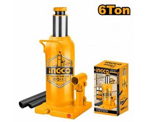 Cric Martinetto 6T Sollevatore Idraulico a Bottiglia INGCO da 216x413 mm 4,6 Kg