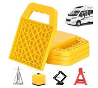 Cric Per Camper,4 Pezzi 23 * 17 Cm,Supporto Per Camper Con Maniglia, Cuscinetti Per Cric Per Roulotte,Cuscinetti Per Cric Per Camper, Roulotte,Fino A 3 Tonnellate(Giallo)