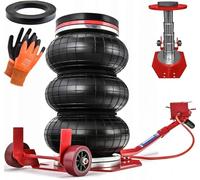Cric Pneumatico 3,5T (3500 kg), Altezza di Sollevamento 150-400 mm, con Tampone in Gomma e Guanti da Lavoro, Air Jack con Triplo Cuscino Pneumatico, Sollevamento Ultra Rapido, per Auto, SUV e Officina