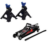 Cric sollevatore basso 2.5T idraulico a carrello + 2 cavalletti per auto 3000KG