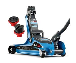 Cric Sollevatore idraulico 2,5T - Idraulico a carrello LS-01 per auto sportive e SUV, profilo basso 85 mm, altezza max 365 mm, struttura robusta in acciaio