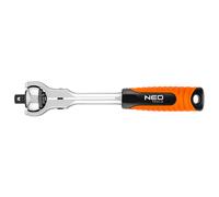 NEO TOOLS Chiave a cricchetto con 72 denti per un angolo di rotazione di 5°, chiave a bussola in acciaio CrV e CrMo, testa rotante a 360°, disponibile in 3 versioni 1/4", 3/8", 1/2"