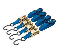 Cricchetto Cravatta Down Straps 4.5m X 25mm 350kg 4 Pezzi Cinghie Con GANCI A S