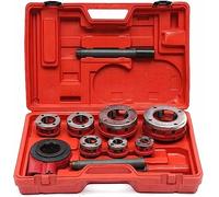 Cricchetto infila-tubi in acciaio con 7 fustelle, con manico da 3/8" a 2" e custodia per tubi zincati standard o PP-R