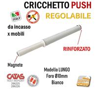 CRICCHETTO PUSH FORTE MAGNETE REGOLABILE INCASSO FORO D10 LUNGO CORTO PER MOBILI
