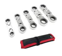 Cricchetto Tascabile, Set di Chiavi a Cricchetto Retrattile da 3/4 Pollice, Cricchetto Tascabile a Doppia Frizione con Testa Flessibile Nano, Chiave a Cricchetto Storta per Spazi Stretti