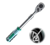 Cricchetto Telescopico a 90 Denti, 1/2 Pollice, Acciaio al Cromo Vanadio + Gomma, Misure Telescopiche 290-450 mm, per L'industria Automobilistica, L'industria Nautica e L'industria (Argento, verde)