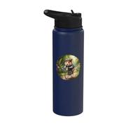 CRICETO DIVERTENTE SU UNA BICICLETTA DA CORSA Stainless Steel Insulated Water Bottle
