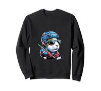 Criceto Freddo Con Casco Hockey Su Ghiaccio Felpa