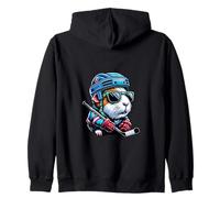 Criceto Freddo Con Casco Hockey Su Ghiaccio Felpa con Cappuccio