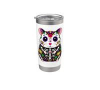 Criceto messicano Sugar Skull Calavera Viva Mexico Girl Party Bicchiere termico in acciaio inox doppia parete