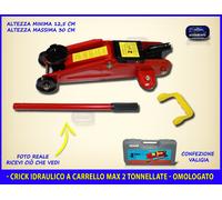 Crick a carrello sollevatore auto idraulico per riparazione gomme 2 tonnellate