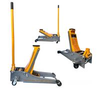 Crick Sollevatore Auto Martinetto Idraulico 5 Tonnellate Cric 5 Ton Professionale per Auto Assetto Basso Ribassato e ruote bidirezionali a cuscinetto per veicoli, auto alzata doppio pistone