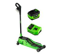 Crick Cric a Carrello idraulico 3 Tonnellate a Batteria 20V 6AH Alzata 85-508 mm Cric Elettrico Professionale Perfetto per officine, gommisti e uso professionale