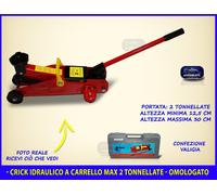 Crick idraulico a carrello crick auto sollevatore riparazione gomme 2 tonnellate