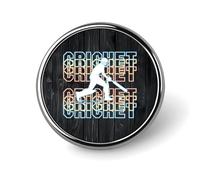 Cricket Wood Round Brooch Pin Badge Lapel Tie Pin for Women Men Office Worker Teacher Decor