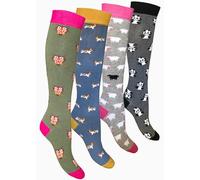CriCri Socks Calze Donna Lunghe in Caldo Cotone, Gambaletti al Ginocchio | Set da 4 paia, taglia unica 36-40, elastico morbido che non stringe, 92% cotone traspirante, Made in Italy