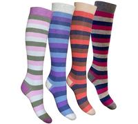 CriCri Socks Set 4 Paia Calze Calzini Lunghi Donna in Caldo Cotone Alta Qualità Made in Italy - Taglia Unica (Combinazione 3)