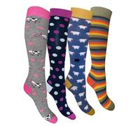 CriCri Socks Set 4 Paia Calze Lunghe Donna in Caldo Cotone Alta Qualità Made in Italy - Taglia Unica (Combinazione 5)