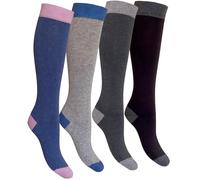 CriCri Socks Set 4 Paia Calze Lunghe Donna in Caldo Cotone Alta Qualità Made in Italy - Taglia Unica (Combinazione 8)