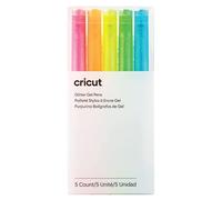 Cricut Pen 5CT Set di Penna Gel Glitter | Neon | Punto fine 0,8 mm | 5-Pack | da Utilizzare, Multi, Explore & Maker, 5 Pezzi