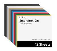 Cricut Smart Iron-On Vinile, senza tappetino da taglio, confezione varietà, 33 x 30,5 cm, 12 pezzi