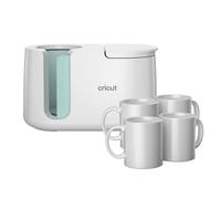 Cricut Starter kit con pressa per tazze, include pressa a caldo e 4 tazze in ceramica vuote (bianco, 350 ml)