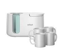 Cricut Starter kit con pressa per tazze, include pressa a caldo e 4 tazze in ceramica vuote (bianco, 350 ml)