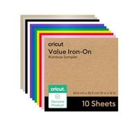 Cricut Value - Confezione da 10 adesivi termoadesivi, 30,5 x 30,5 cm