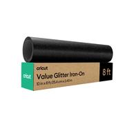 Cricut Value Glitter Iron On Black (rotolo da 25,4 cm x 2,4 m) - Vinile termoadesivo HTV