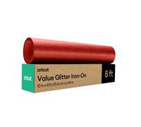 Cricut Value Glitter Iron On Red (rotolo da 25,4 cm x 2,4 m) - Vinile termoadesivo HTV